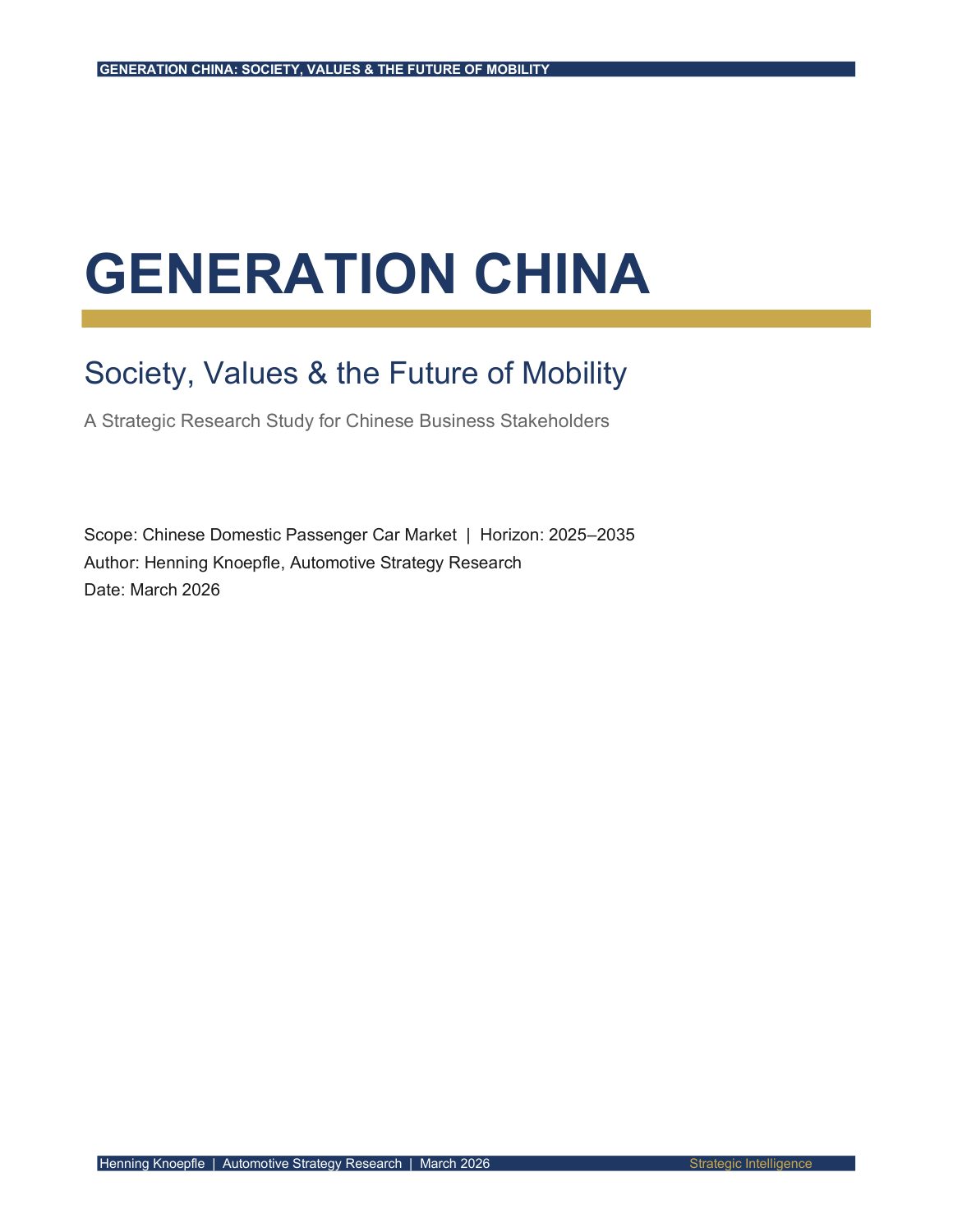 Generation China: society, values and the future of mobility, page 1