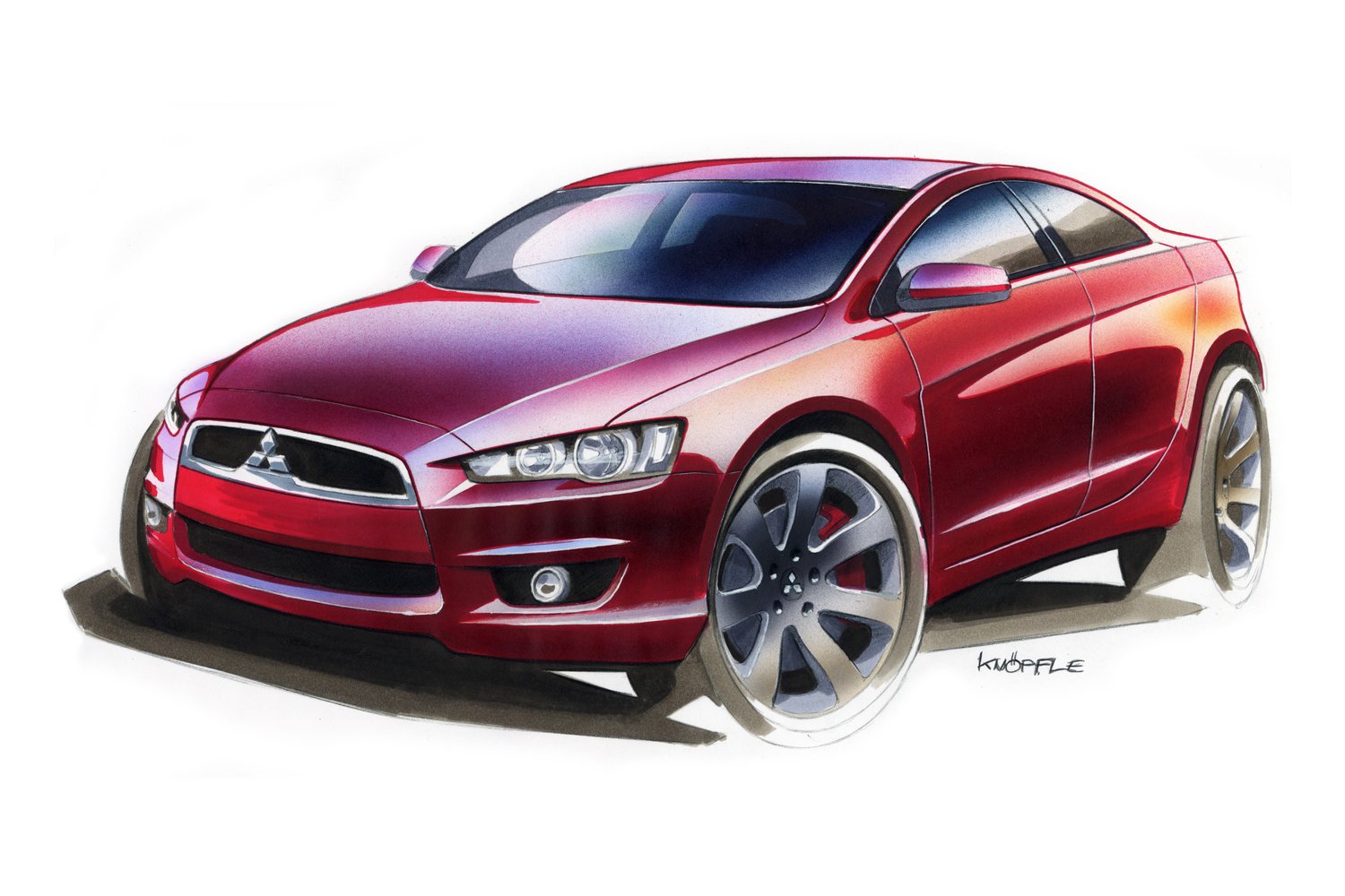 Mitsubishi compact car sketch