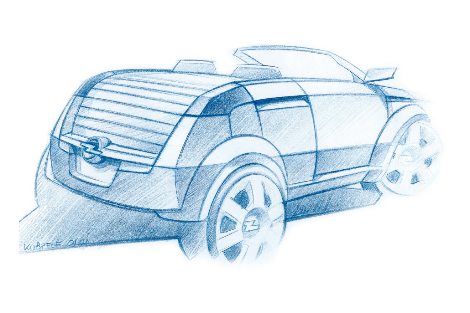 Frogster sketch, rear three-quarter