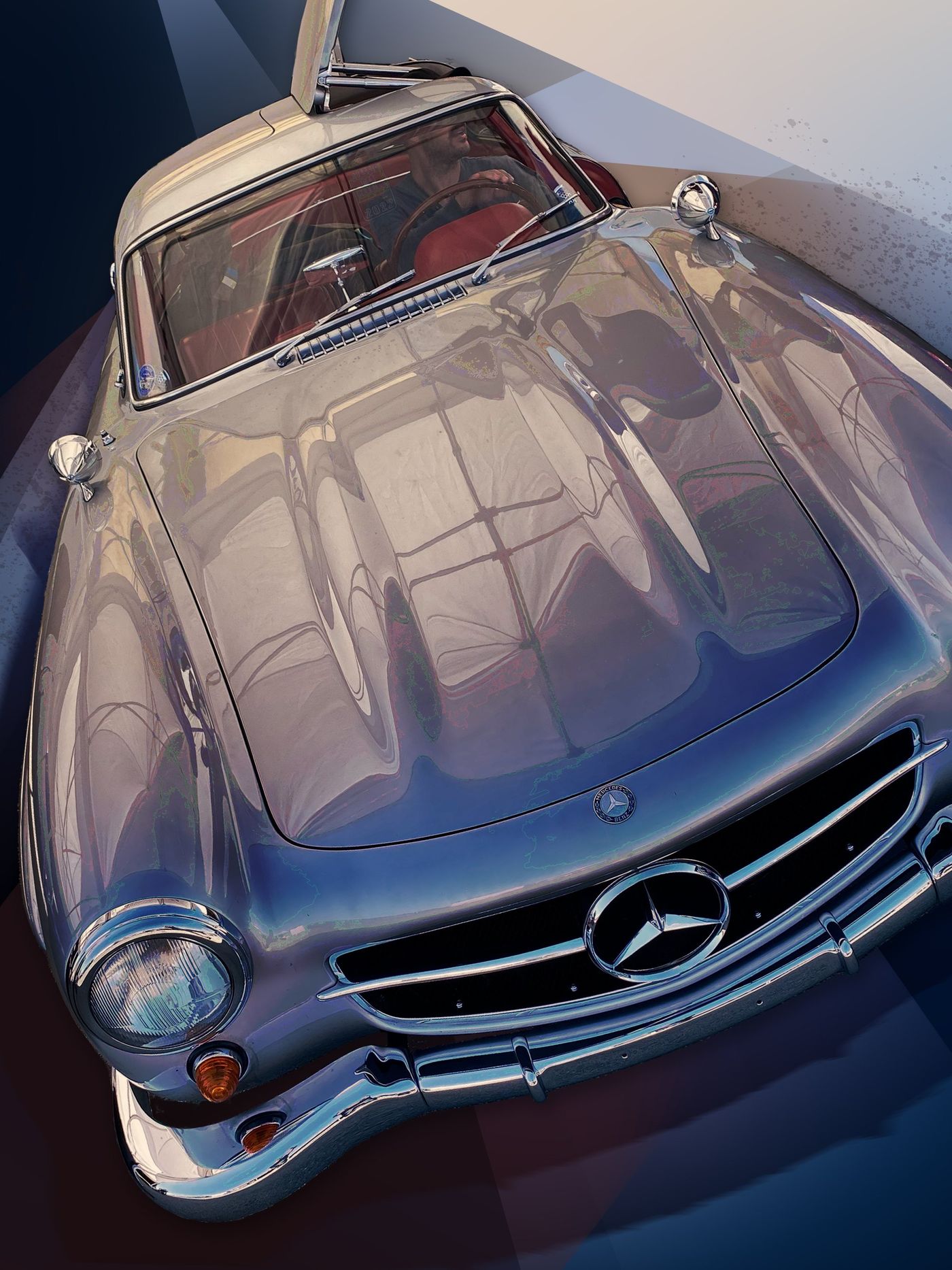 Silver sports coupe