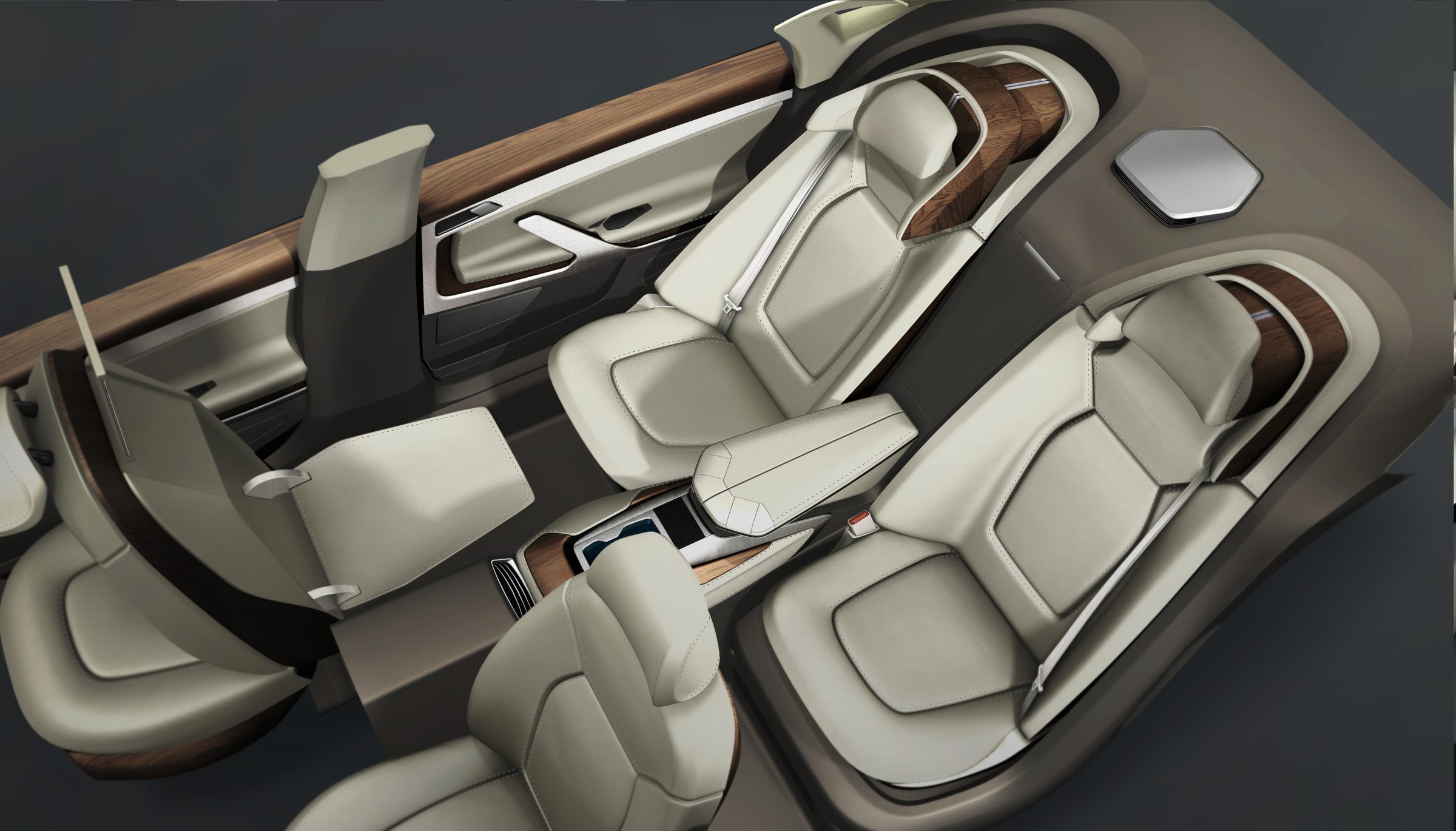 Audi A8 L rear cabin concept, rendering from above