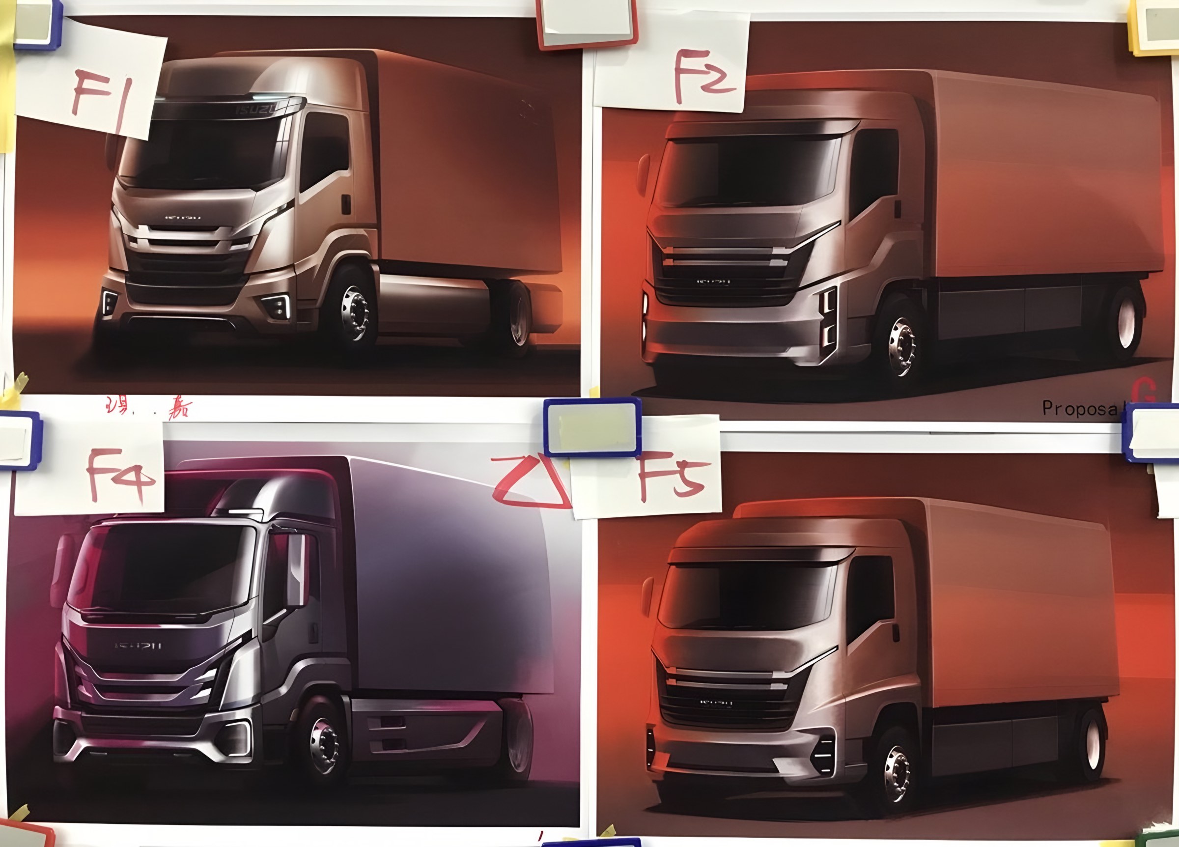 Isuzu truck sketch proposals